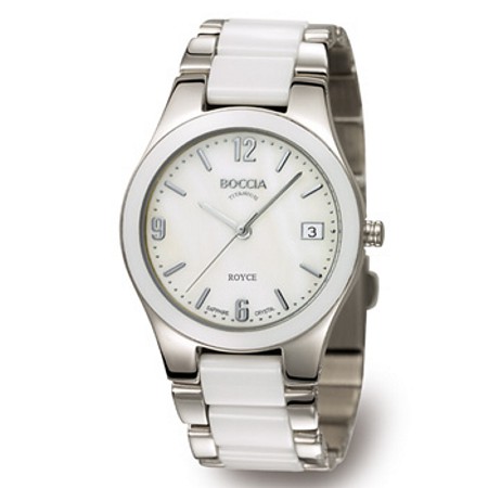 White Ceramic Boccia Titanium Watch - 3189-01 - Click Image to Close